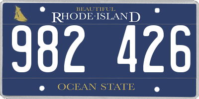 RI license plate 982426