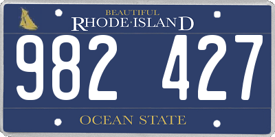 RI license plate 982427