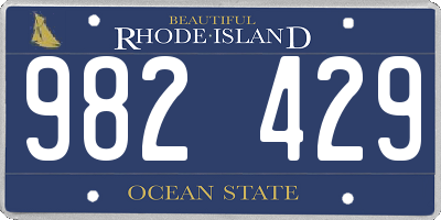 RI license plate 982429