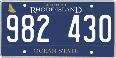 RI license plate 982430