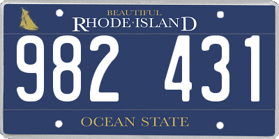 RI license plate 982431