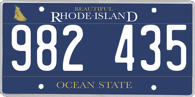 RI license plate 982435