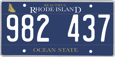 RI license plate 982437