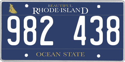 RI license plate 982438
