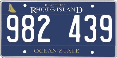 RI license plate 982439