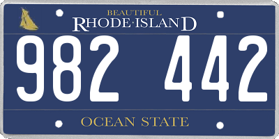 RI license plate 982442
