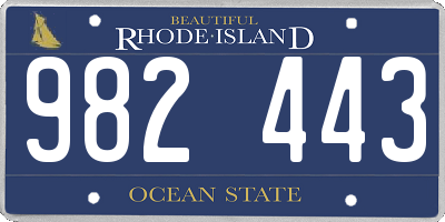 RI license plate 982443