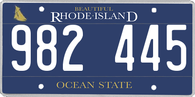 RI license plate 982445