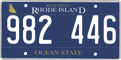 RI license plate 982446