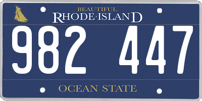 RI license plate 982447