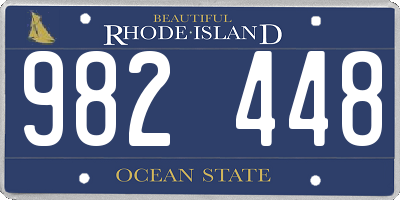 RI license plate 982448