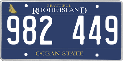 RI license plate 982449