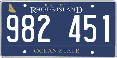 RI license plate 982451