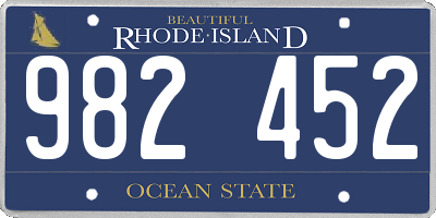 RI license plate 982452