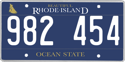 RI license plate 982454