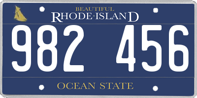 RI license plate 982456