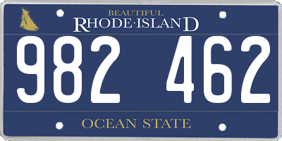 RI license plate 982462