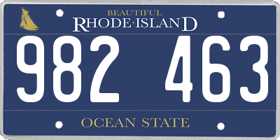 RI license plate 982463