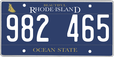 RI license plate 982465