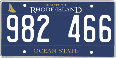 RI license plate 982466