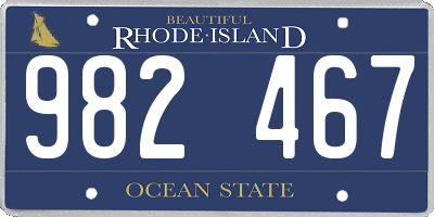 RI license plate 982467