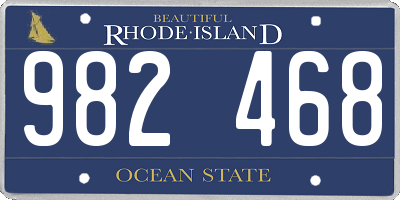 RI license plate 982468