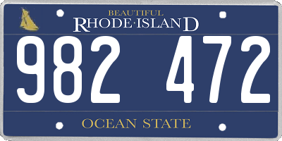 RI license plate 982472