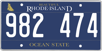 RI license plate 982474