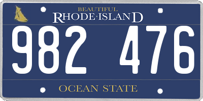 RI license plate 982476