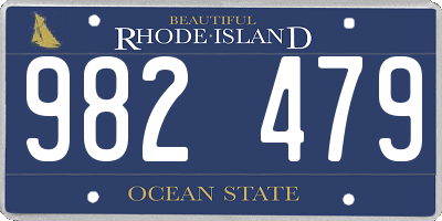 RI license plate 982479