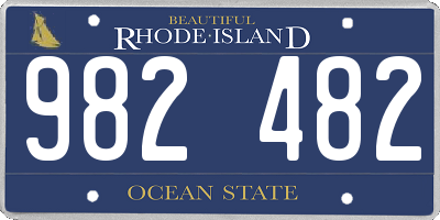 RI license plate 982482