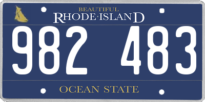 RI license plate 982483