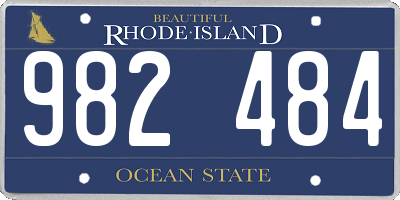 RI license plate 982484