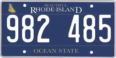 RI license plate 982485