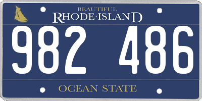 RI license plate 982486