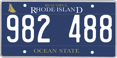 RI license plate 982488