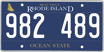 RI license plate 982489