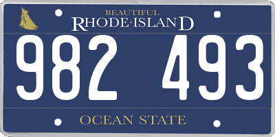 RI license plate 982493