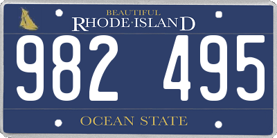 RI license plate 982495