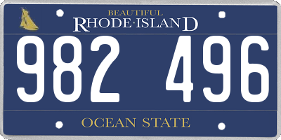 RI license plate 982496