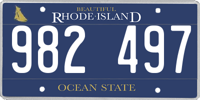 RI license plate 982497