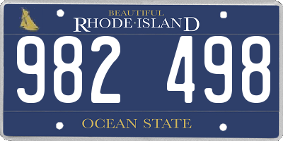 RI license plate 982498