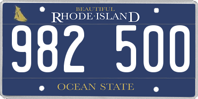 RI license plate 982500