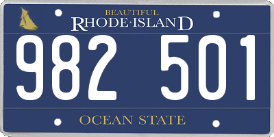 RI license plate 982501