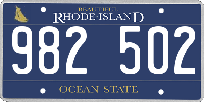 RI license plate 982502