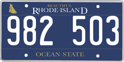 RI license plate 982503
