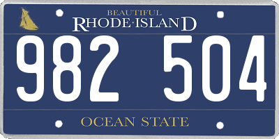 RI license plate 982504
