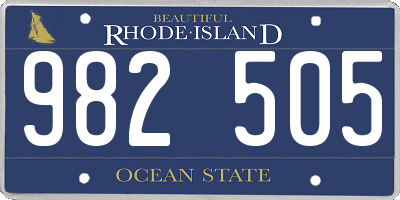 RI license plate 982505