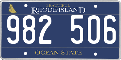 RI license plate 982506
