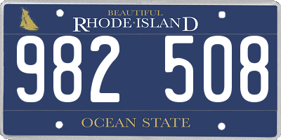 RI license plate 982508